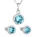 Sada šperků s krystaly Swarovski náušnice, řetízek a přívěsek modré kulaté 39352.3 Light Turquoise