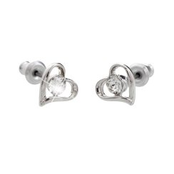 Náušnice číre so Swarovski Elements Srdce Krystal