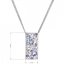 Strieborný náhrdelník so Swarovski kryštálmi fialový obdĺžnik 32074.3 Violet