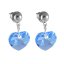 Náušnice se Swarovski Elements srdíčko Light Sapphire 10 mm