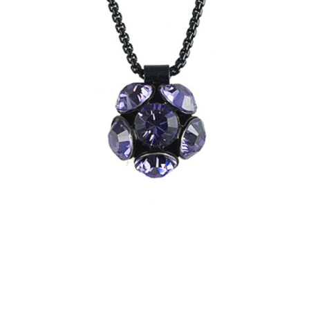Náhrdelník sa Swarovski Elements kvetinka Fialový