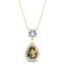 Stříbrný náhrdelník s krystaly Swarovski Elements Briselle NCPG4320LCTC Light Topaz