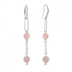 Stříbrné náušnice růžové Trilliant  KW4706VR6RQ Vintage Rose