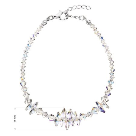 Stříbrný náramek se Swarovski krystaly AB efekt 33107.2 AB