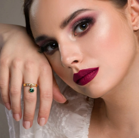 Prsten zelený se Swarovski Elements Glee PKOG1122SS29EMC Emerald