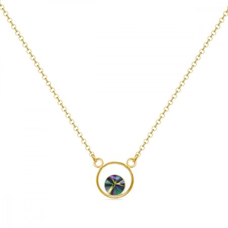 Náhrdelník dúhový so Swarovski Elements Fame NOMG1122SS29RD Rainbow Dark