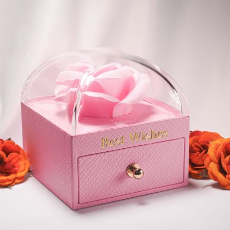 Darčeková krabička kvetina KR0006 ružová