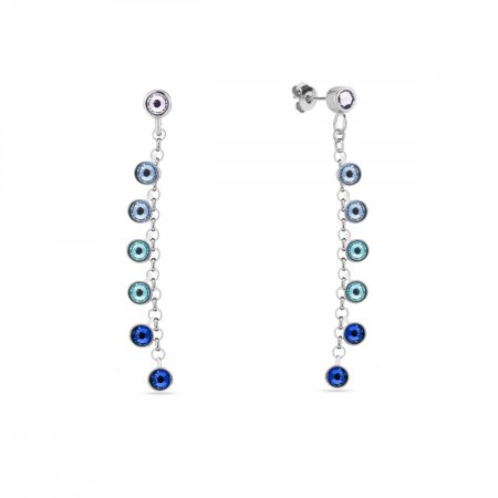 Náušnice modré sa Swarovski Elements Milipedo KCROLO2038CB Capri Blue