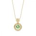 Náhrdelník zelený se Swarovski Elements Circle Ajour Gold NAG64308PE Peridot