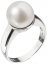 Stříbrný prsten s bílou říční perlou 25001.1