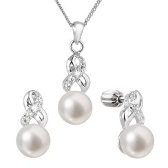 Perlová súprava z riečnych perál biela 29044.1