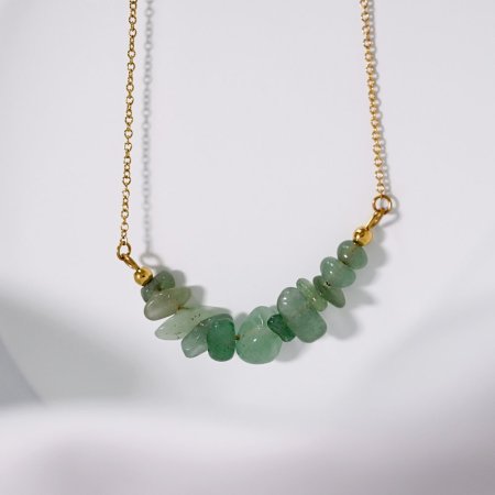 Náhrdelník s kamenem zelený avanturín 42037.3 ocel