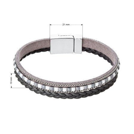 Náramok šedý textilný 53009.3 grey