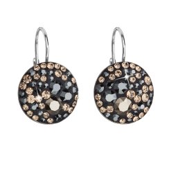 Stříbrné náušnice visací s krystaly Swarovski mix barev kulaté 31176.4 Colorado