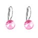 Náušnice ružové Rivoli so Swarovski Elements visiaci Light Rose 8 mm