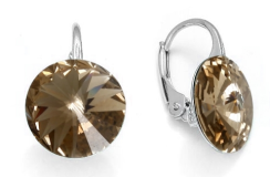 Náušnice hnedé Rivoli sa Swarovski Elements Sweet Candy K112212G Greig 12 mm