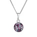 Strieborný náhrdelník so Swarovski kryštálmi okrúhly fialový 32086.3 Magic violet