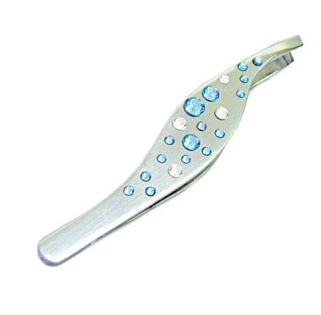 Pinzeta se Swarovski Elements s sv. modrými krystaly Aqua