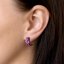 Stříbrné náušnice visací s krystaly Swarovski červené půlkruh 31164.3 Cherry