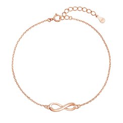 Pozlacený stříbrný ROSE náramek nekonečno 63010 rose