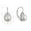 Strieborné náušnice visiace s bielou riečnou perlou 21107.1
