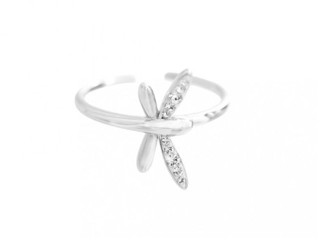 Stříbrný prsten vážka se Swarovski Elements Krystal