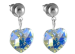 Náušnice se Swarovski Elements srdíčko AB 10 mm