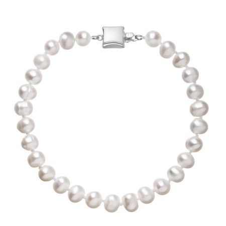 Perlový náramek z říčních perel se zapínáním z bílého 14 karátového zlata 823001.1/9268B bílý