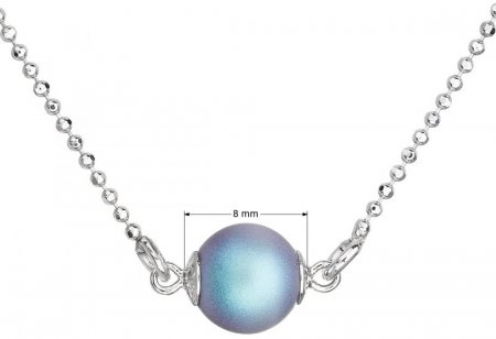 Stříbrný náhrdelník se světle modrou matnou perlou 32068.3 Light Blue