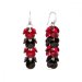 Náušnice červeno černé se Swarovski Elements Frou Frou KWD6428SCJ Scarlet+Jet