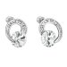 Stříbrné náušnice pecky s křišťály Preciosa bílé kulaté 31239.1 Krystal
