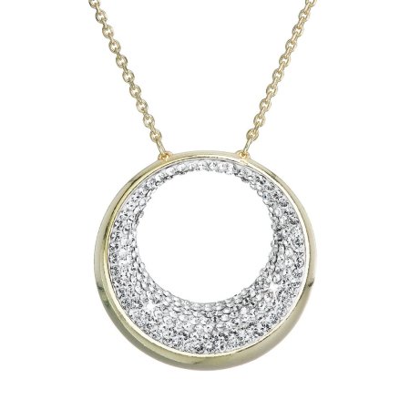 Náhrdelník zlatý se Swarovski Elements kolečko 32026.1 Krystal Gold