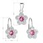 Sada šperků s krystaly Swarovski náušnice a přívěsek růžová kytička 39162.3 Rose