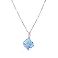 Náhrdelník so Swarovski Elements kocka N48418AQ Aqua 8 mm