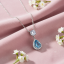 Stříbrný náhrdelník s krystaly Swarovski Elements Briselle NCP4320AQC Aqua