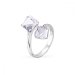 Prsten kostka bílá se Swarovski Elements Cube P48416PC Krystal 6 mm