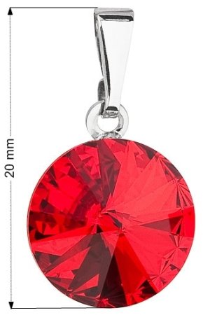 Přívěsek červený Rivoli se Swarovski Elements Light Siam 12 mm