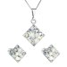Sada šperkov s kryštálmi Swarovski náušnice a prívesok mix farieb kosoštvorec 39126.3 Light Sapphire