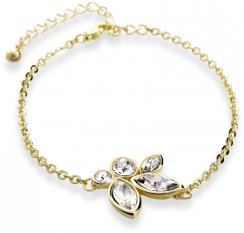 Náramok zlatý kvetinka so Swarovski Elements Krystal
