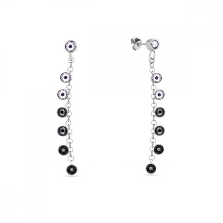 Náušnice čierne so Swarovski Elements Milipedo KCROLO2038J Jet