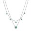Stříbrný náhrdelník dvojitý se zelenými zirkony 12186.3 emerald