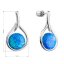 Stříbrné visací náušnice kapky s modrým syntetickým opálem 11336.3 Blue s. Opal