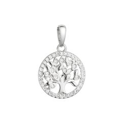 Stříbrný přívěsek malý strom života lemovaný zirkony bílý  14026.1