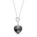 Náhrdelník šedý sa Swarovski Elements Amore NCS622814SN Silver Night