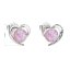 Stříbrné náušnice srdce s růžovým syntetickým opálem 31259.3 Lt.rose