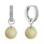 Stříbrné visací náušnice kroužky s pastelově žlutou perlou 31298.3 Pastel Yellow