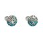 Strieborné náušnice pecka s kryštálmi Swarovski mix farieb okrúhle 31336.3 Magic Indicolite