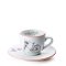 Porcelánový hrnek s podšálkem na espresso Milada dámské kolo červená linka 90 ml