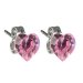 Náušnice se Swarovski Elements srdíčko fialové Light Amethyst