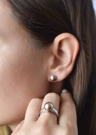 Náušnice so Swarovski Elements 31142.3 Bronze 8 mm